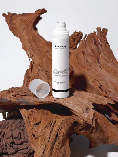 Crema nocturna anti-edad con colágeno