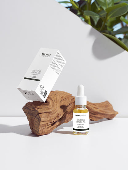Aceite facial calmante con cannabidiol y aceite de semilla de cáñamo