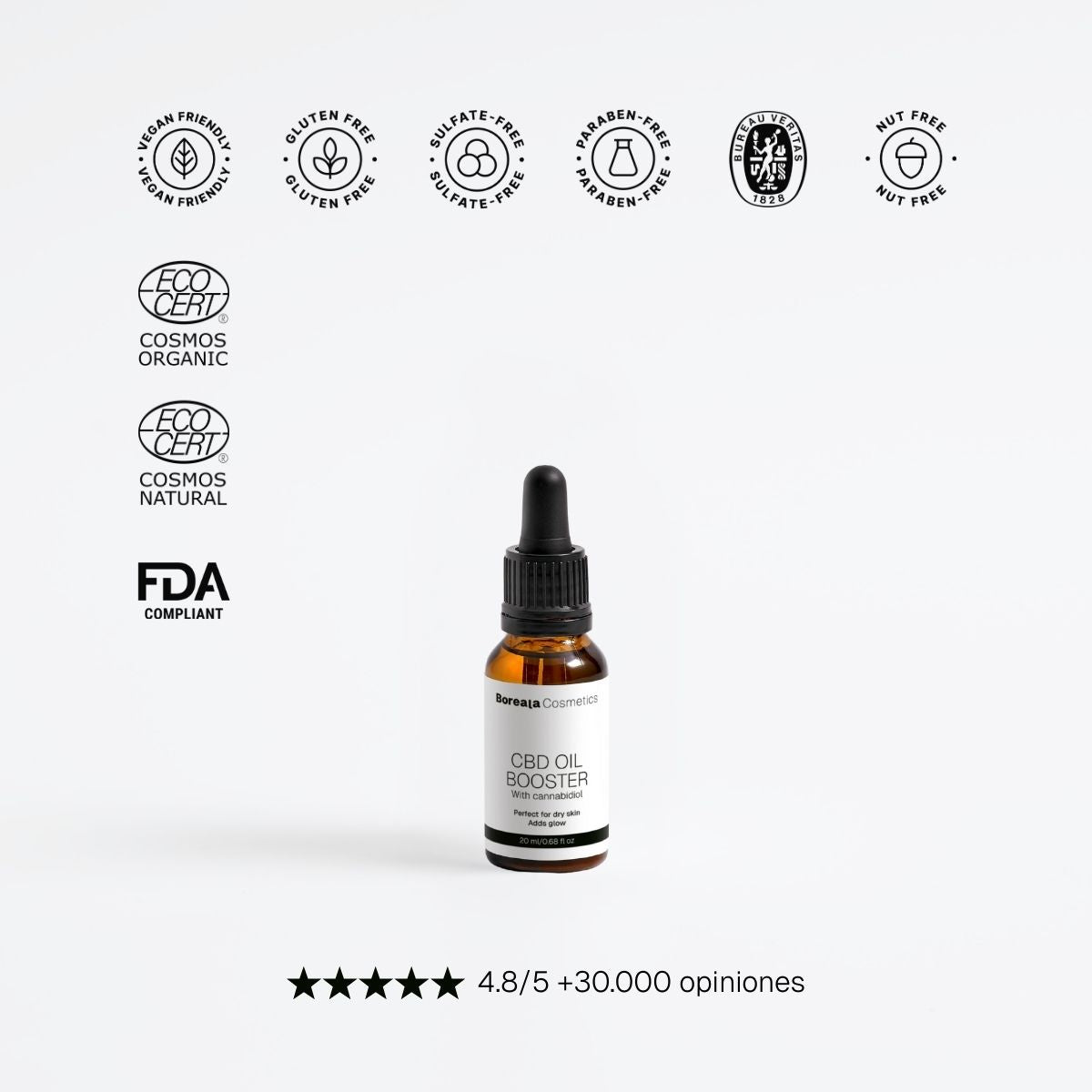 Aceite facial calmante con cannabidiol (CBD)