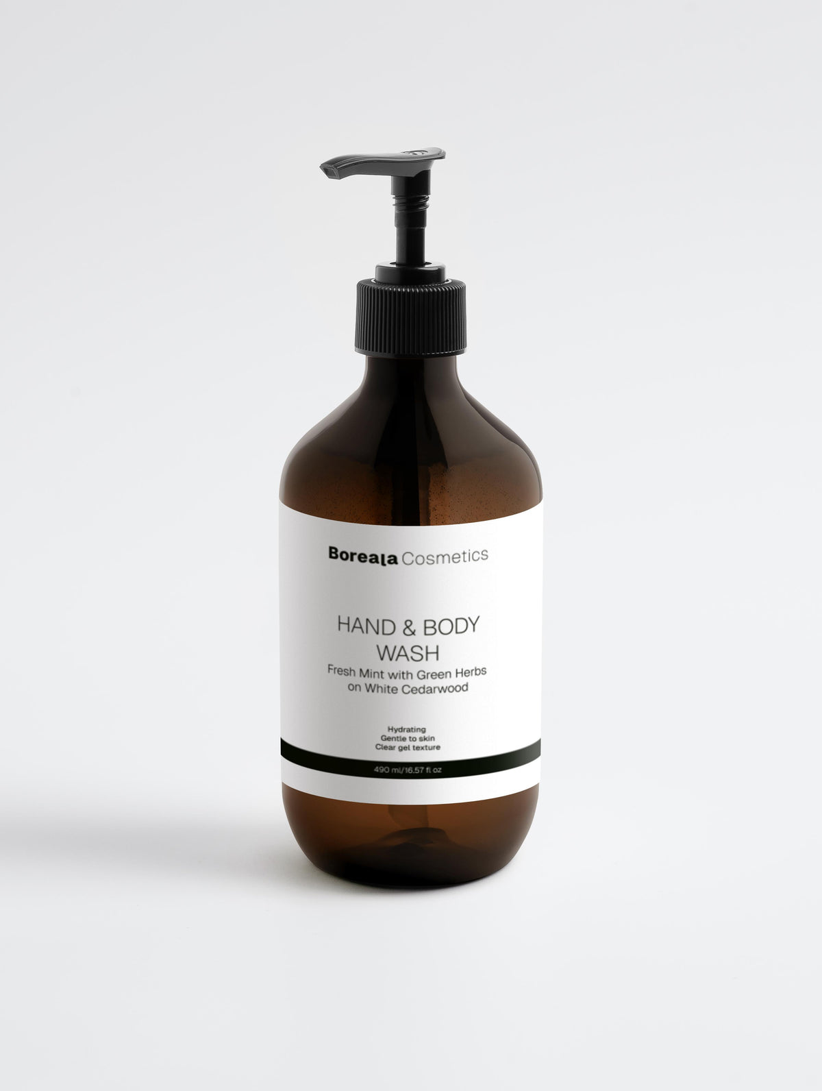 Gel de manos y cuerpo menta y cedro oscuro