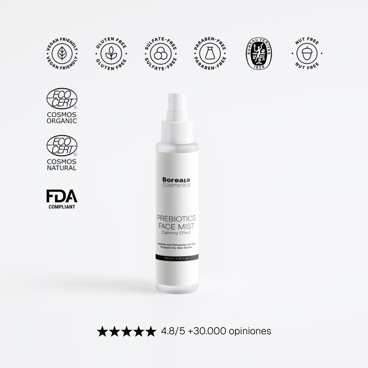 Bruma facial prebióticos microbioma