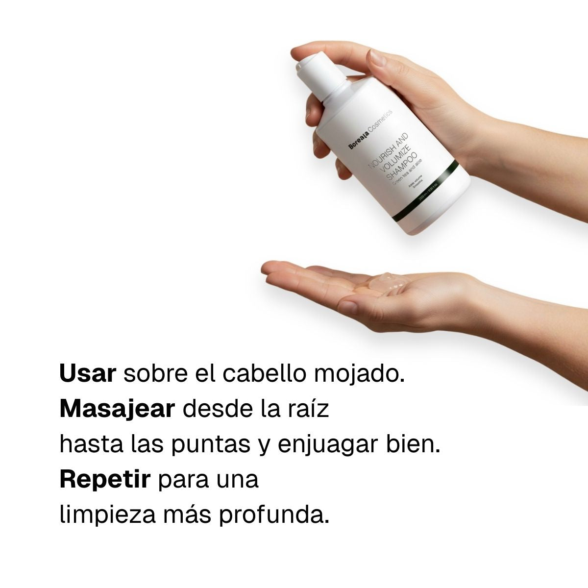 Champú nutritivo y volumizante con betaína