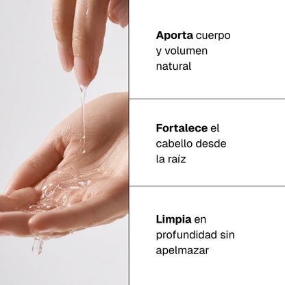 Champú nutritivo y volumizante con betaína