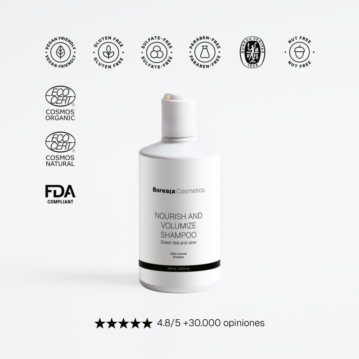 Champú nutritivo y volumizante con betaína