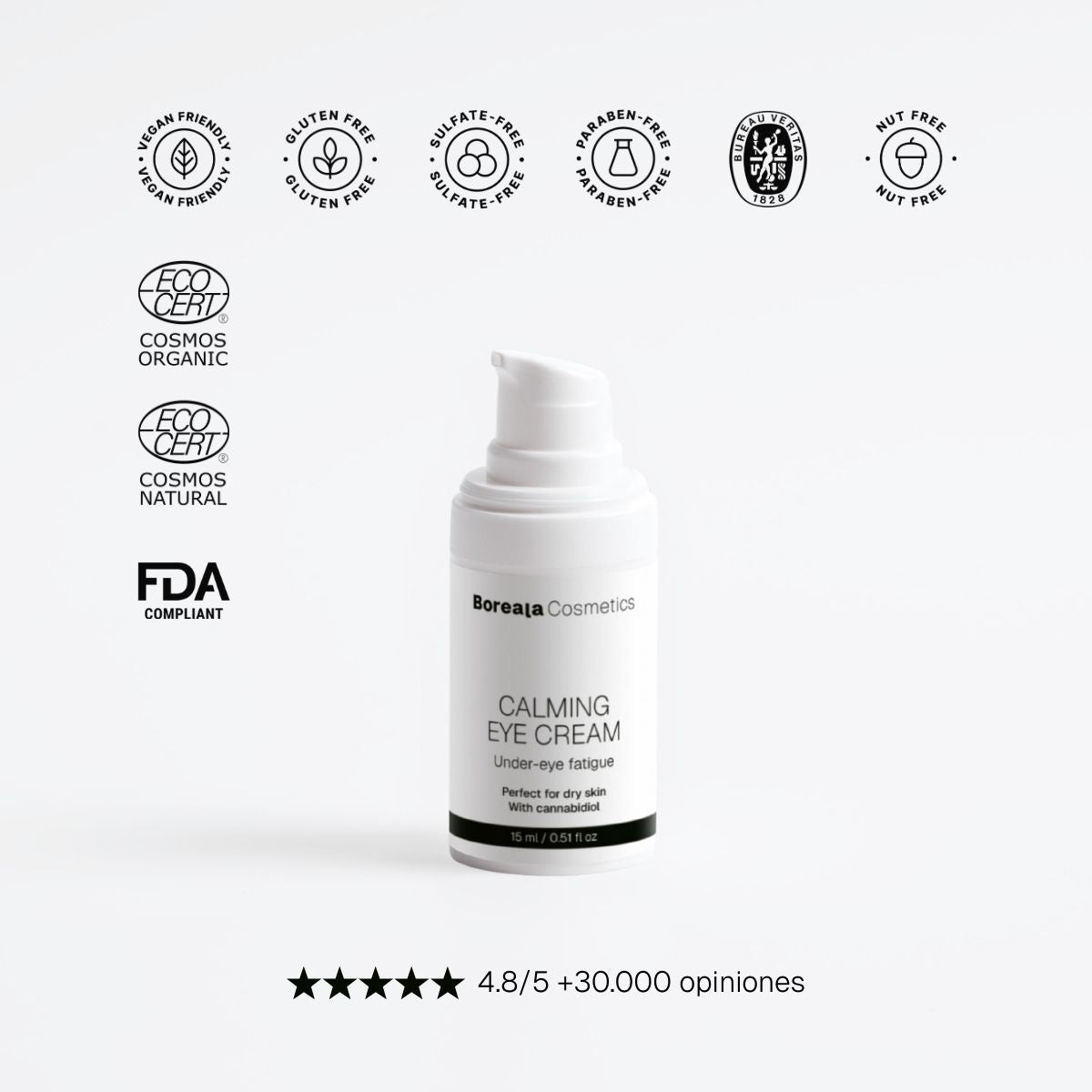 Crema calmante contorno de ojos con CBD