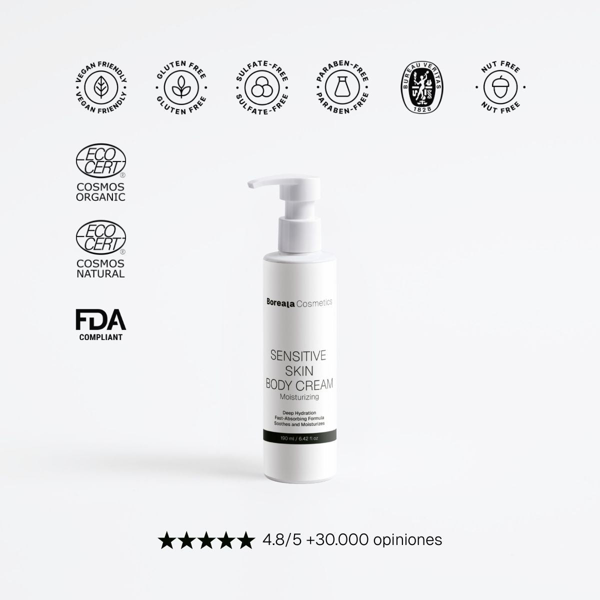 Crema corporal piel sensible