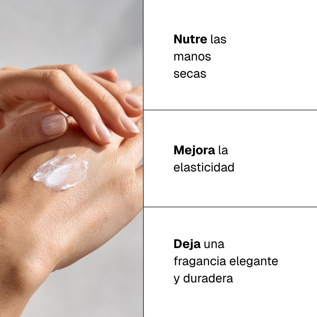 Crema de manos piel sedosa ámbar amaderado y cuero