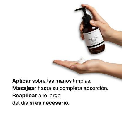 Crema de manos piel sedosa ámbar amaderado y cuero