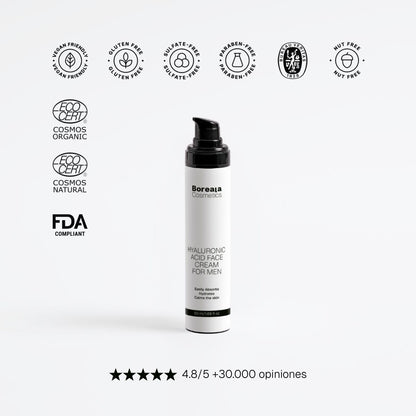 Crema facial con ácido hialurónico para hombre