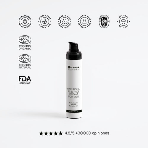 Crema facial con ácido hialurónico para hombre