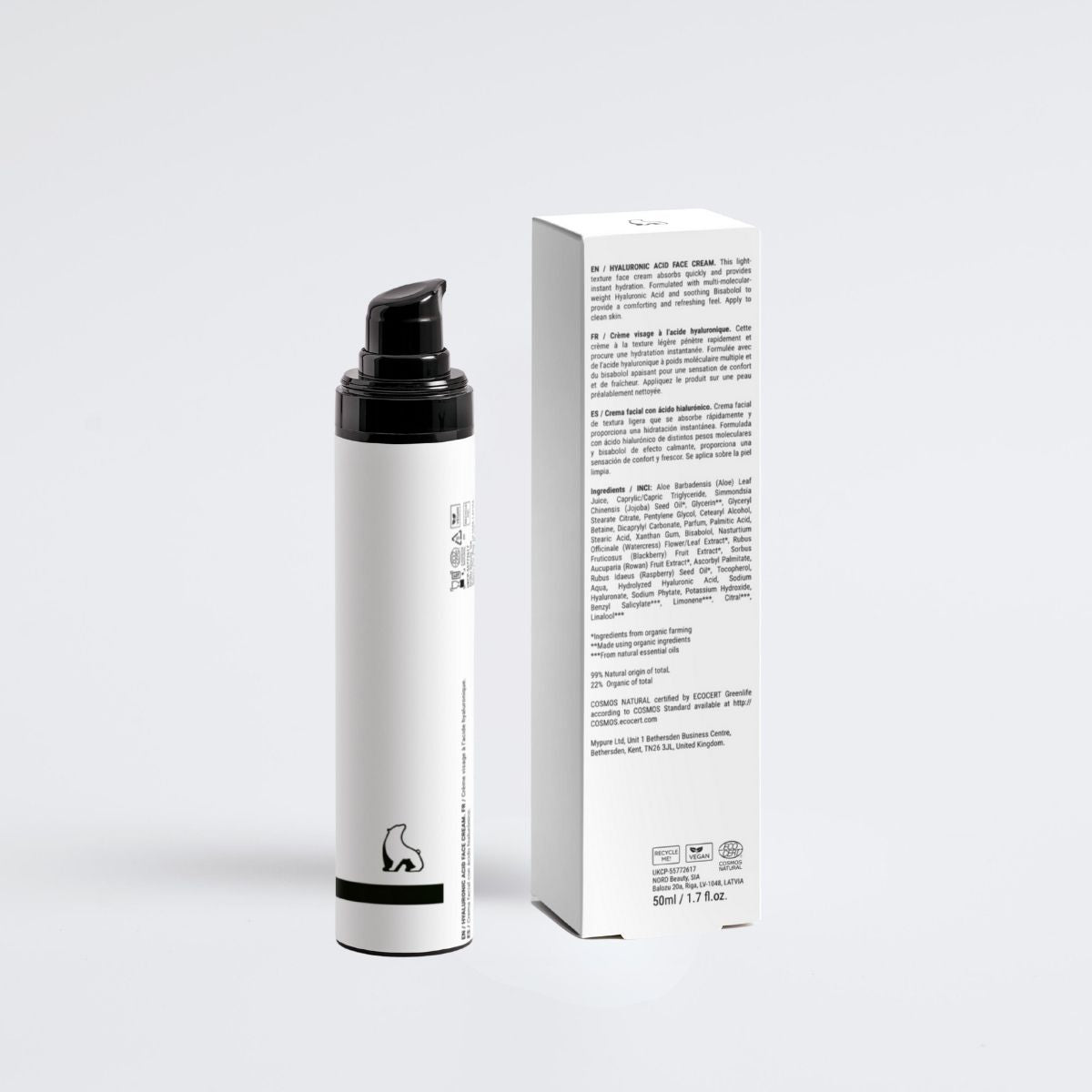 Crema facial con ácido hialurónico para hombre