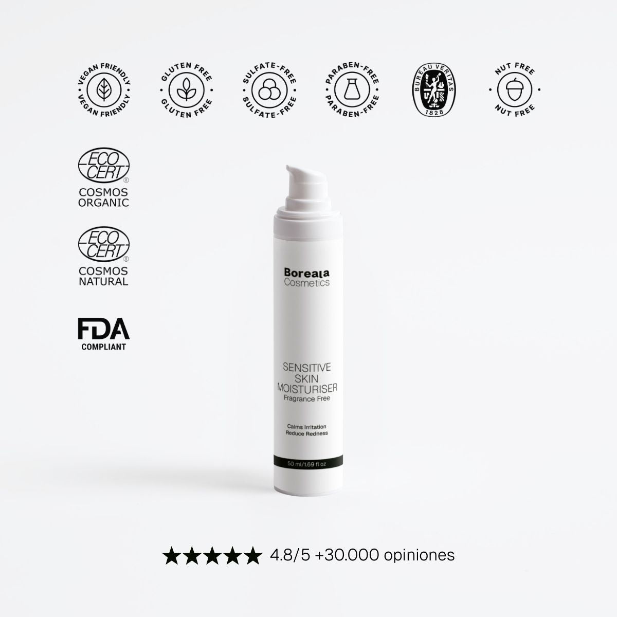 Crema hidratante piel sensible sin fragancia