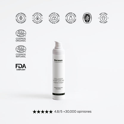 Crema nocturna anti-edad con colágeno