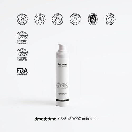 Crema nocturna anti-edad con colágeno