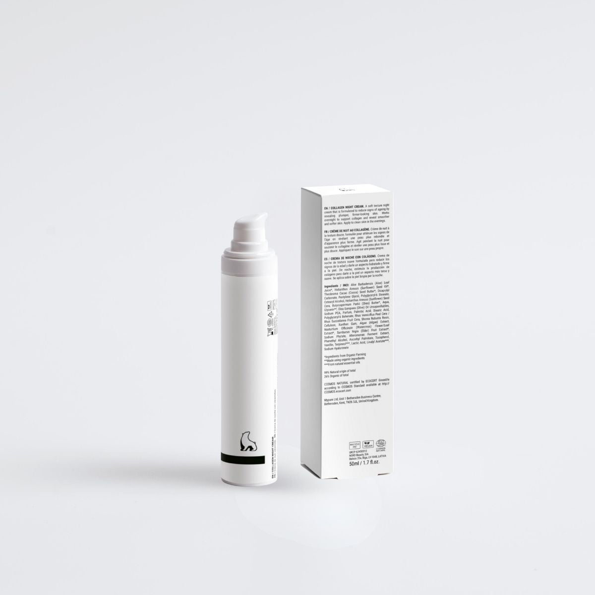 Crema nocturna anti-edad con colágeno