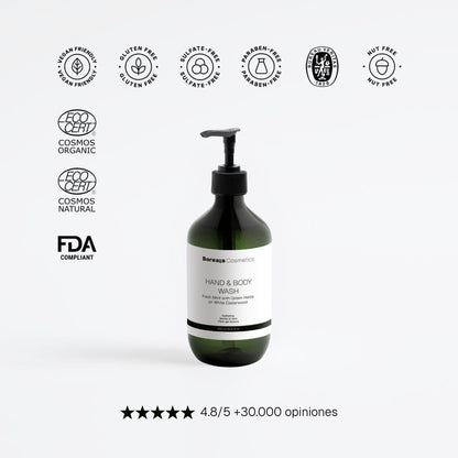 Gel de manos y cuerpo menta y cedro oscuro