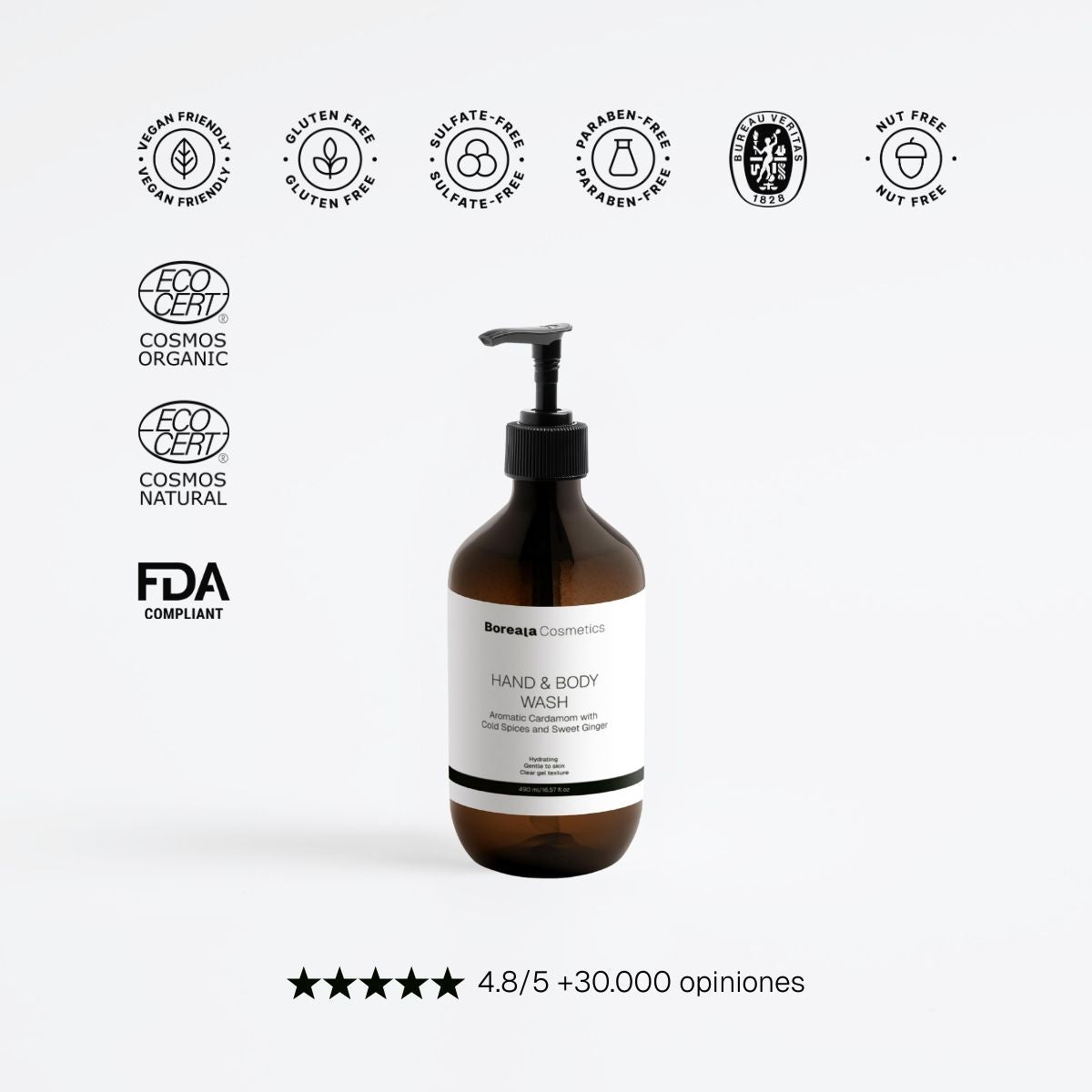 Gel de manos y cuerpo menta y cedro oscuro