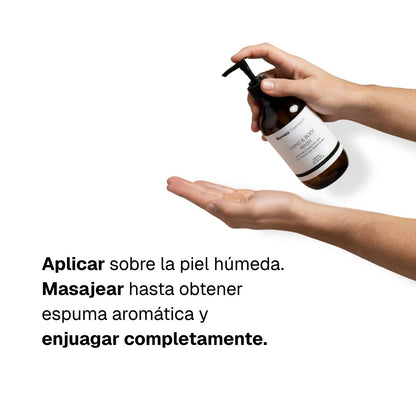 Gel de manos y cuerpo menta y cedro oscuro