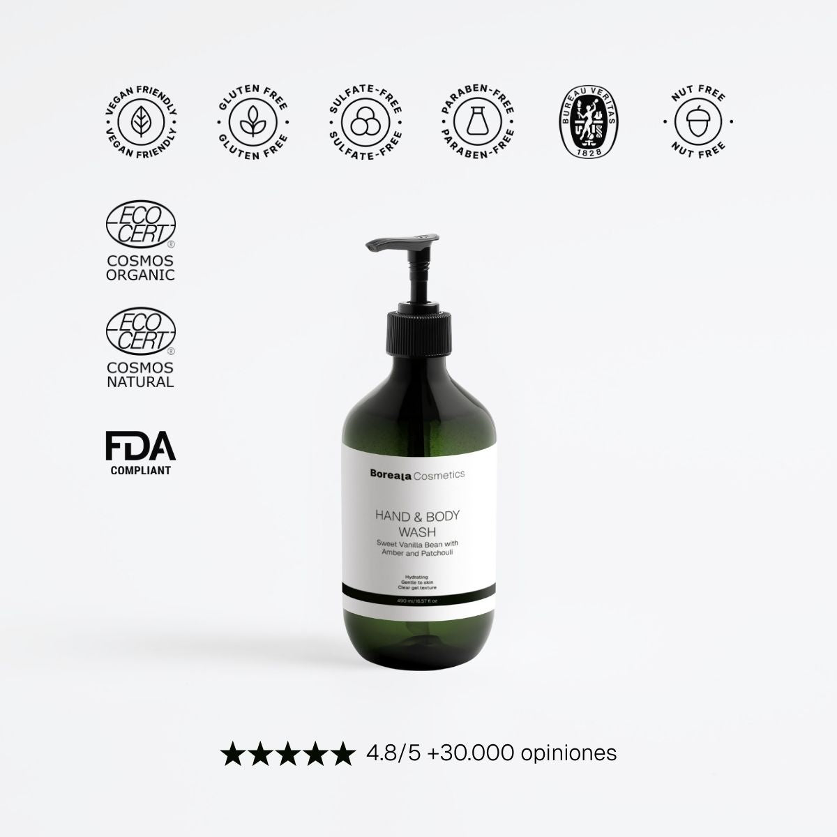 Gel de manos y cuerpo pachulí y ámbar vainilla