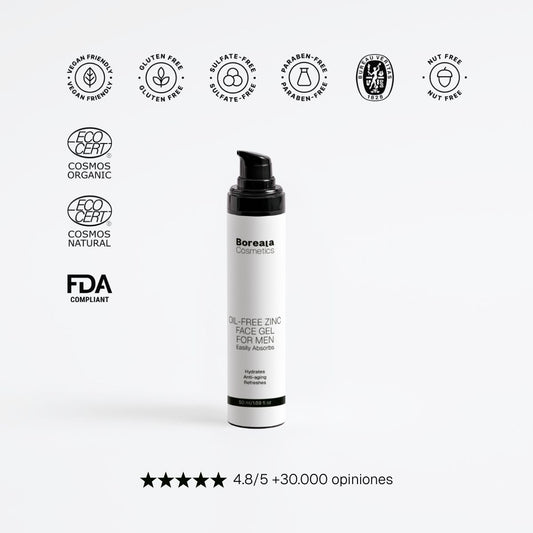 Gel facial libre de aceite con zinc para hombre