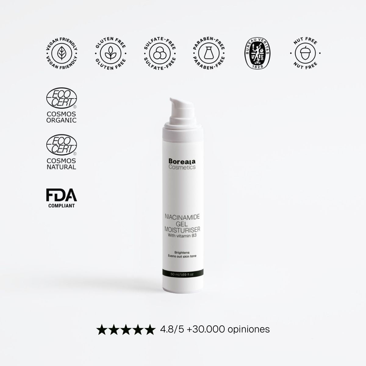 Gel hidratante con niacinamida Y ginkgo