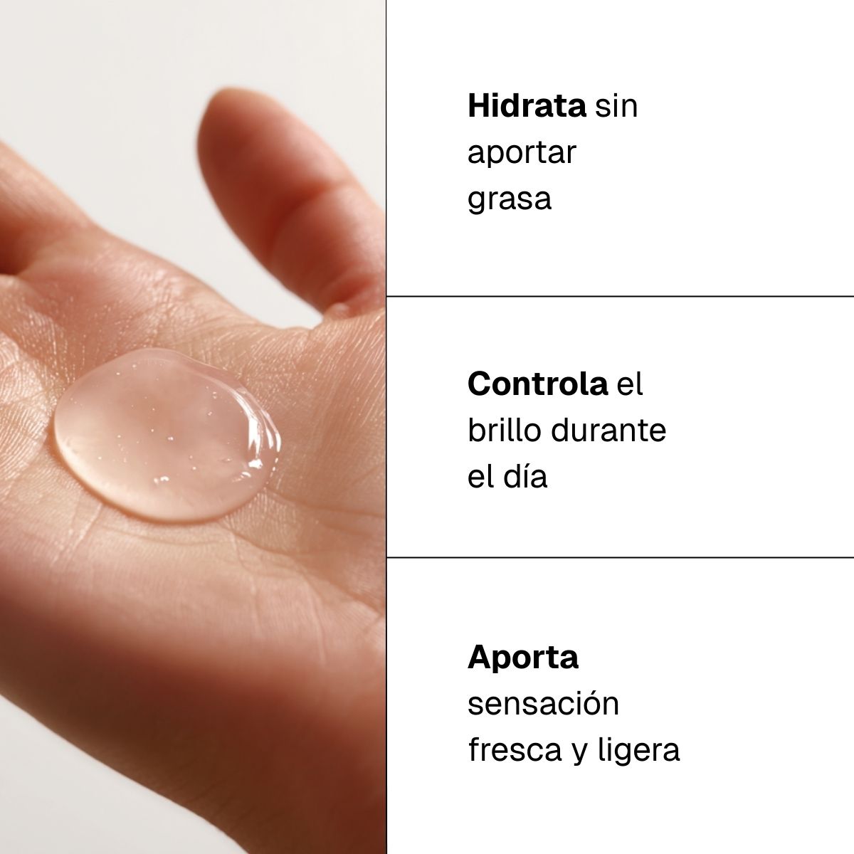 Gel hidratante libre de aceite