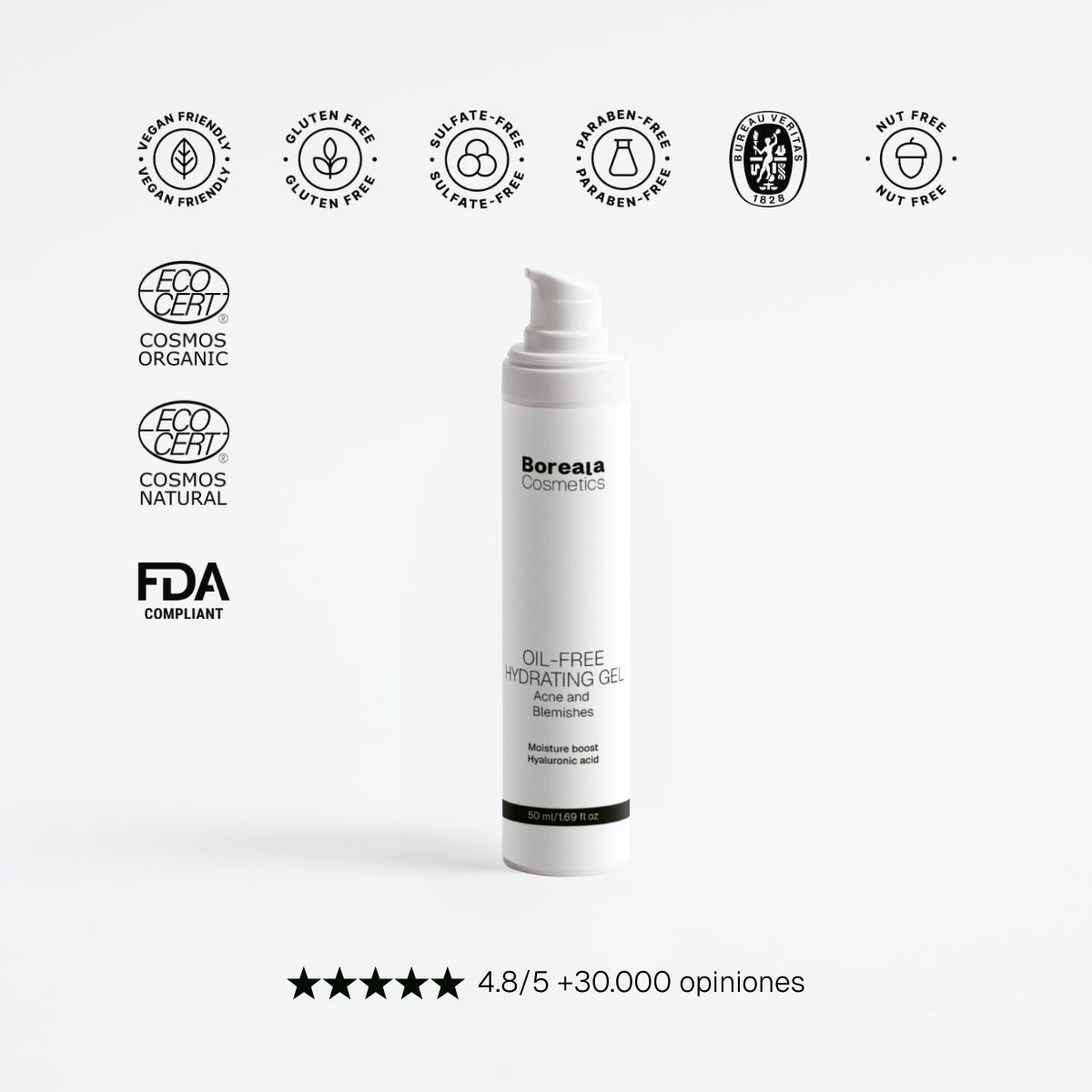 Gel hidratante libre de aceite