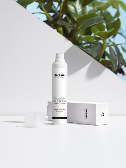 Crema nocturna anti-edad con colágeno