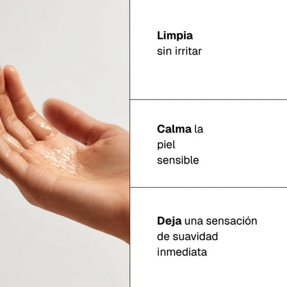 Limpiador oil-to-milk piel sensible