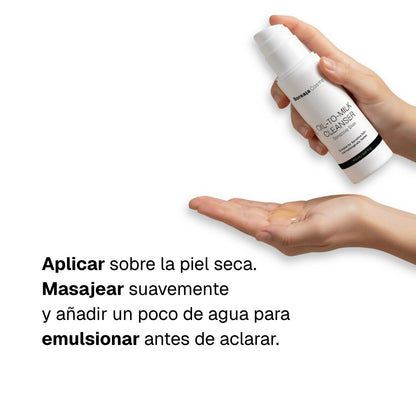 Limpiador oil-to-milk piel sensible