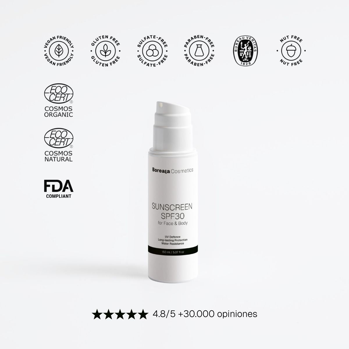 Protector solar SPF30 para cara y cuerpo